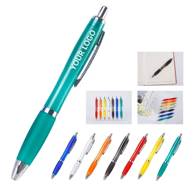 Retractable Ballpoint Pen with Matching Rubber Grip