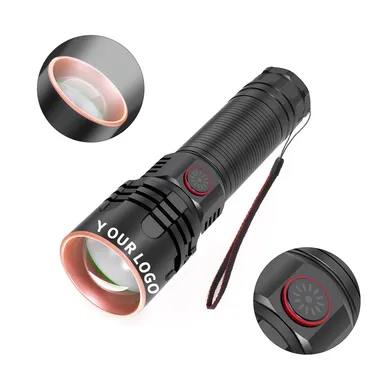 Rechargeable Aluminum Zoom Flashlight with Four Modes