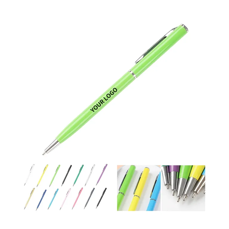 Slim Metal Twist-Action Pen with Black Ink · IMPOFF049 · image 1