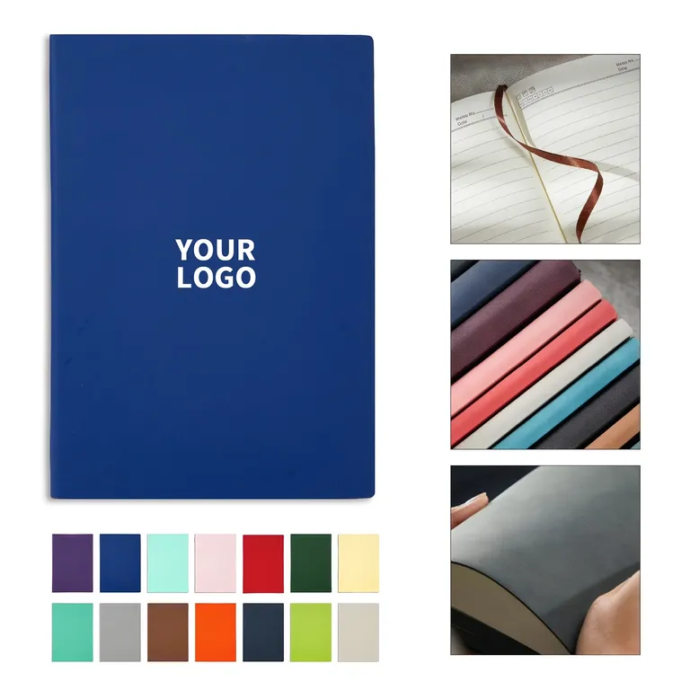 A5 Faux Leather Lined Notebook with Ribbon Marker · IMPOFF093 · image 1