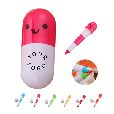 Capsule-Shaped Telescopic Ballpoint Pen