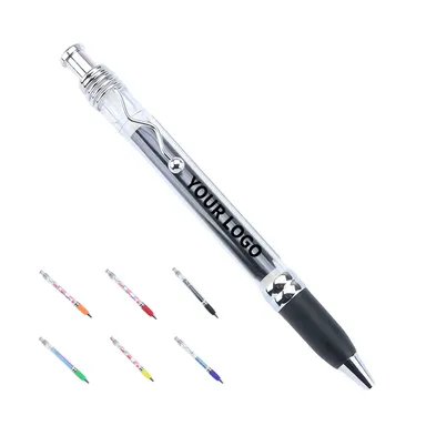 Push-Button Ballpoint Pen with Pull-Out Message Banner