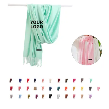 Faux-Cashmere Fringe Scarf and Shawl