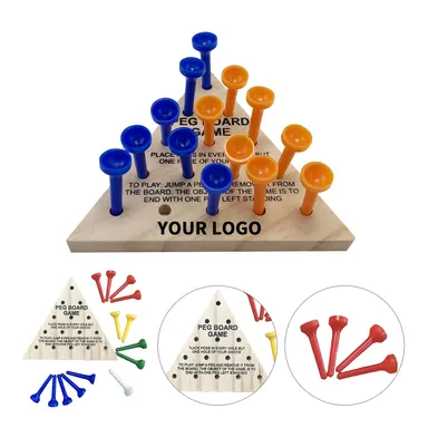 Wooden Triangle Peg Puzzle Game