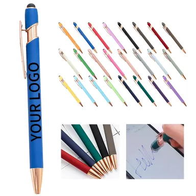 Stylus Ballpoint Pen with Rose-Gold-Tone Accents