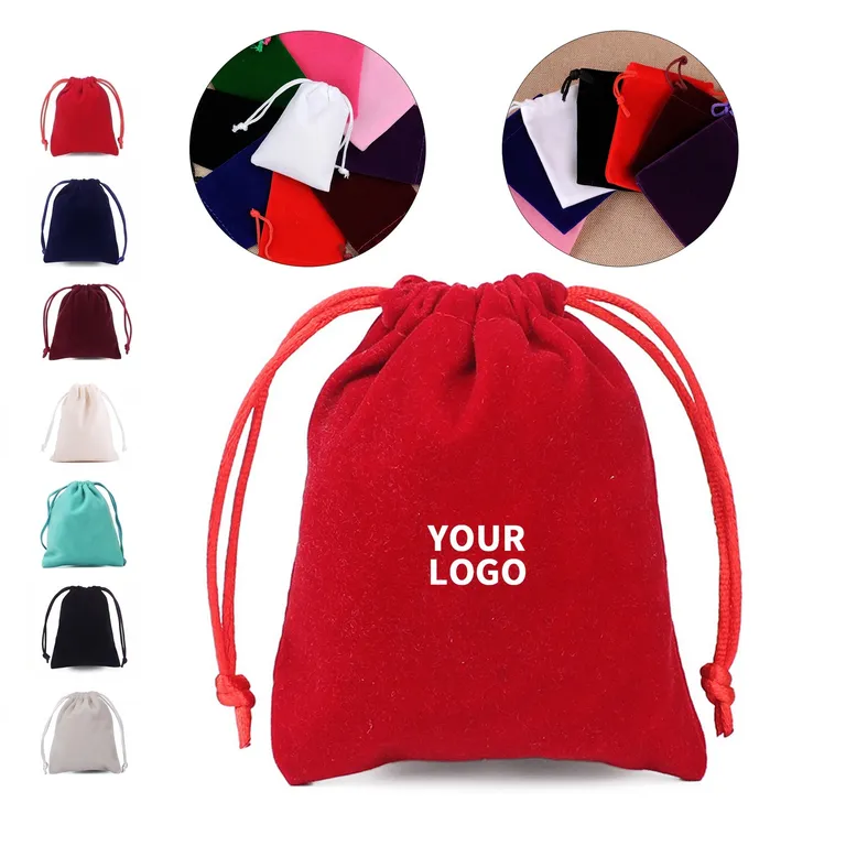 Mini Velvet Drawstring Jewelry Pouch with Satin Cord · IMPBAG004 · image 1
