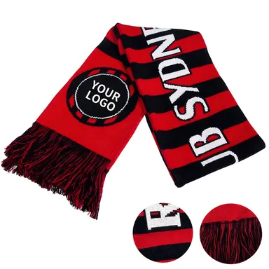 Double-Sided Jacquard Stadium Scarf with Fringe