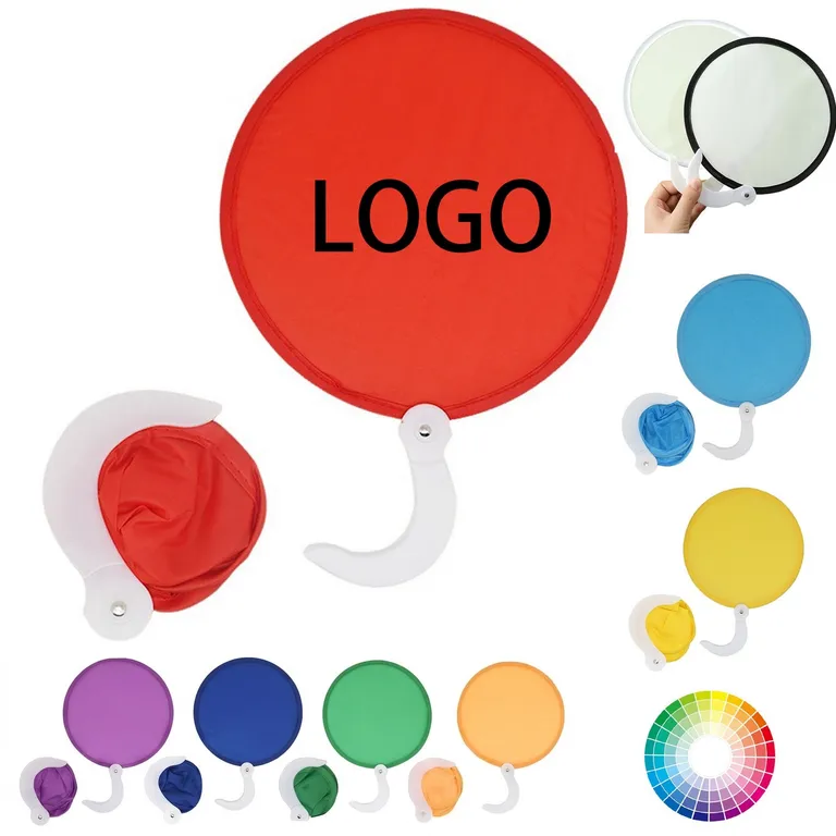 Round Folding Hand Fan with Handle · IMPOUT001 · image 1