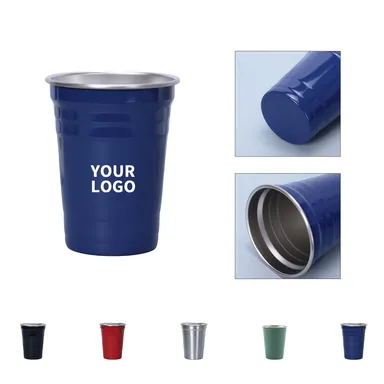 16 oz. Stainless Steel Cup with Ribbed Exterior