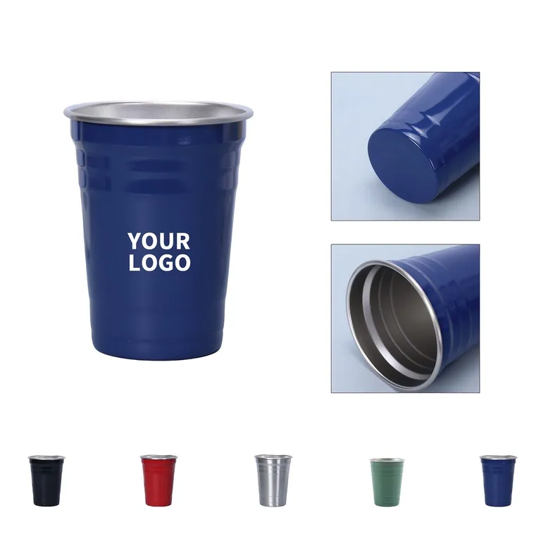 16 oz. Stainless Steel Cup with Ribbed Exterior · IMPDRI061 · image 1