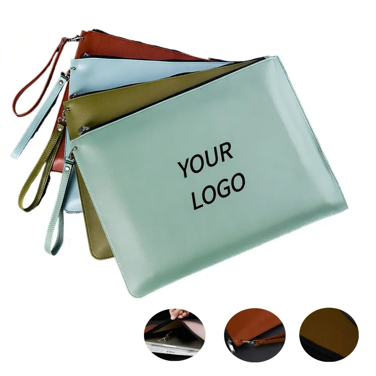 Faux Leather Zippered Document Portfolio with Wristlet · IMPBAG122 · image 1