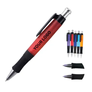 Translucent Retractable Ballpoint Pen with Soft Grip