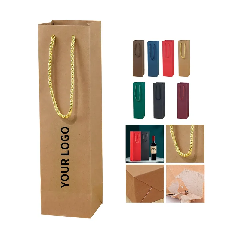 Tall Paper Bottle Gift Bag with Rope Handles · IMPBAG175 · image 1