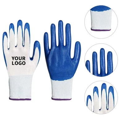 Polyester Work Gloves with Nitrile-Coated Palms