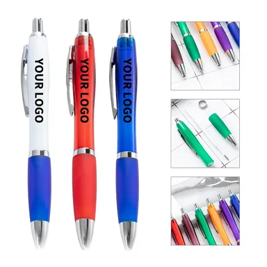 Retractable Ballpoint Pen with Colored Grip