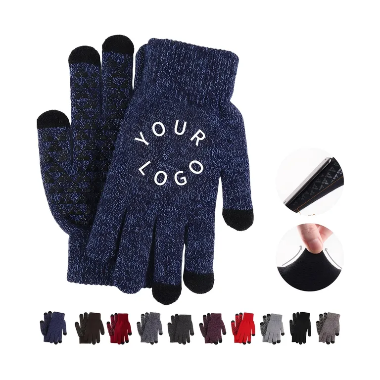 Knit Touchscreen Gloves with Palm Grip Pattern · IMPAPP042 · image 1