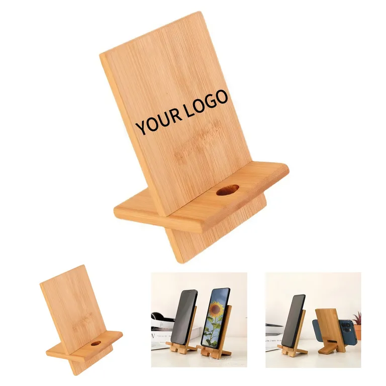 Detachable Bamboo Phone Stand with Cable Opening · IMPPHO004 · image 1