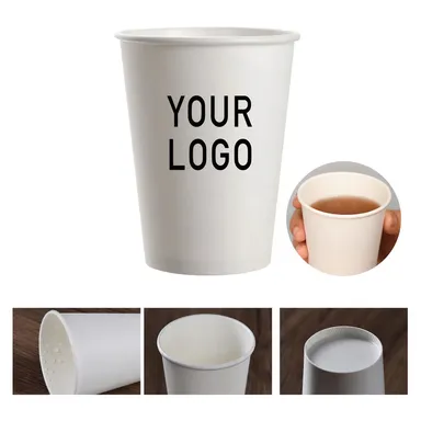 12 oz. White Single-Wall Paper Beverage Cup