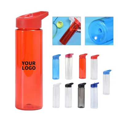 24 oz. Plastic Drink Bottle with Straw Lid