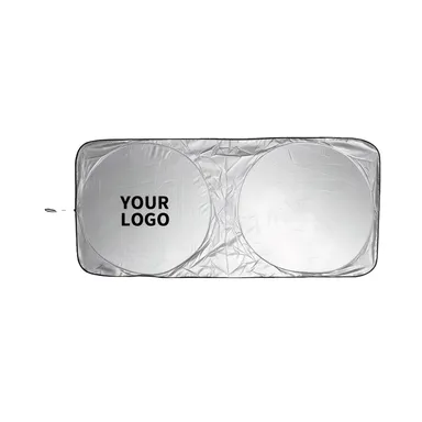 Silver-Finish Polyester Folding Windshield Shade