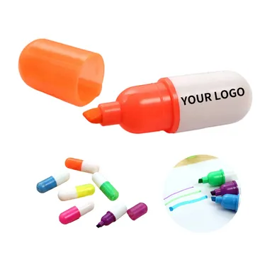 Mini Capsule-Style Highlighter Pen