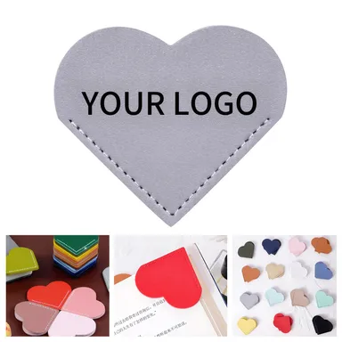 PU Heart-Shaped Corner Bookmark