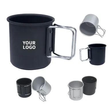 10 oz. Aluminum Camping Cup with Folding Handle