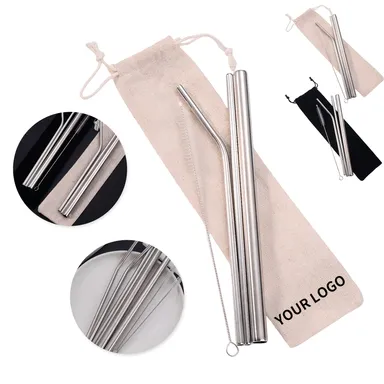 Stainless Steel Straw Kit with Cleaning Brush