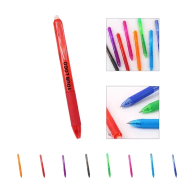 Refillable Erasable Gel Pen with Rubber Tail