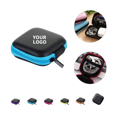 Square EVA Earbud Carry Case with Zipper