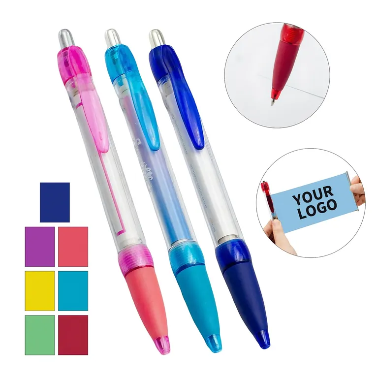 Colored-Trim Pull-Out Banner Ballpoint Pen · IMPOFF157 · image 1