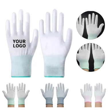 Nylon Work Gloves with Coated Fingertips