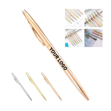 Slim Metal Ballpoint Pen with Clip