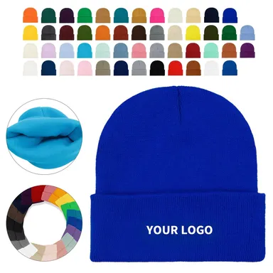 Acrylic-Cotton Cuffed Beanie Hat