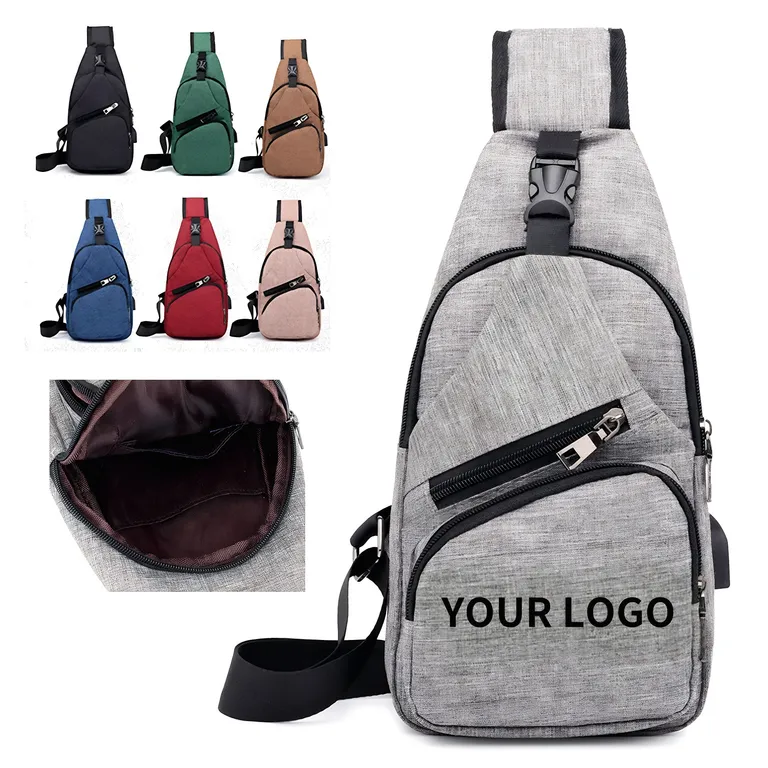 Oxford Sling Bag with Diagonal Front Zip Pocket · IMPBAG178 · image 1