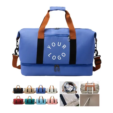 Oxford Travel Duffel with Bottom Zip Compartment