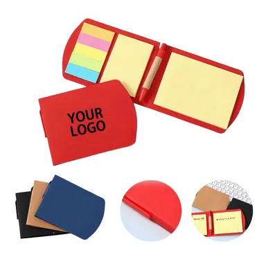 Kraft-Cover Memo Set with Sticky Notes and Pen