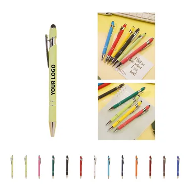 Retractable Aluminum Ballpoint Pen with Stylus