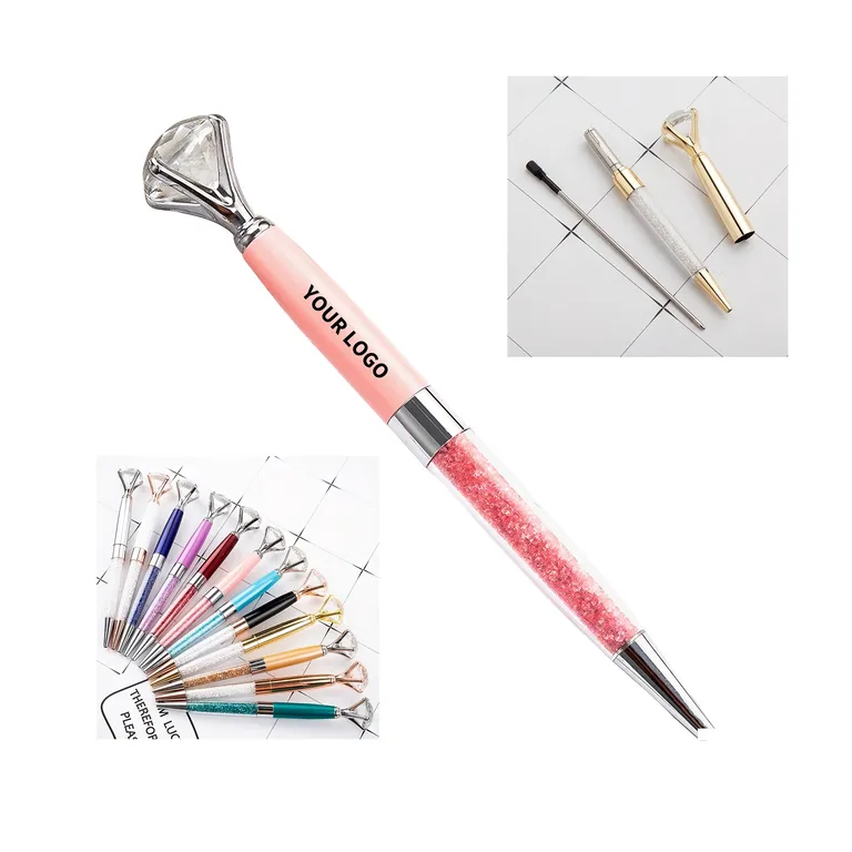 Diamond-Top Ballpoint Pen with Crystal-Filled Barrel · IMPOFF128 · image 1
