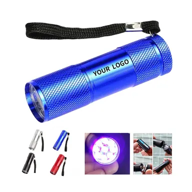 Nine-LED Aluminum Flashlight with Wrist Strap
