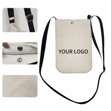 Canvas Crossbody Phone Pouch with Adjustable Strap