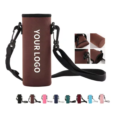 Open-Top Bottle Sleeve with Adjustable Shoulder Strap