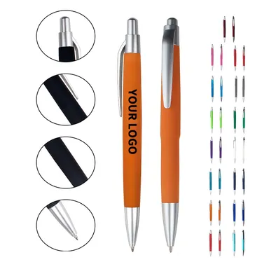 ABS Retractable Ballpoint Pen with Silver-Tone Clip
