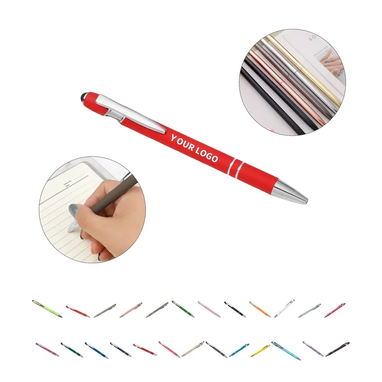 Metal Click-Action Ballpoint Pen with Stylus · IMPOFF132 · image 1