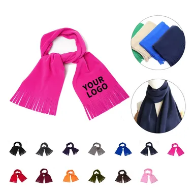 Polyester Knit Scarf with Tassel Ends