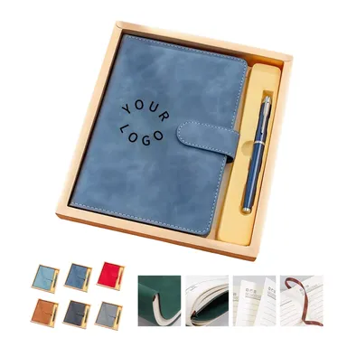 PU-Cover Notebook and Metal Pen Gift Set