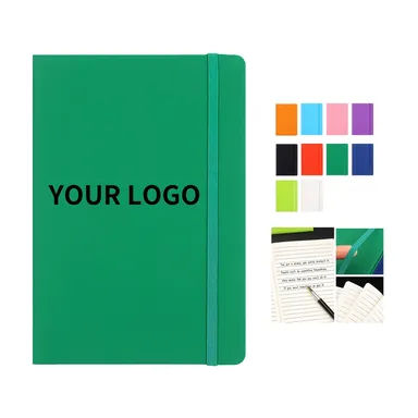 PU Hardcover Pocket Journal with Elastic Closure