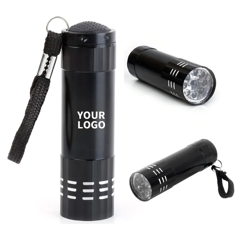 Nine-LED Aluminum Flashlight with Wrist Strap — IMPTOO042 · IMPTOO042 · image 1