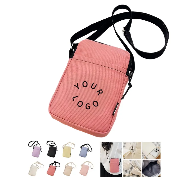 Textured Nylon Phone Crossbody Bag with Front Pocket · IMPBAG196 · image 1