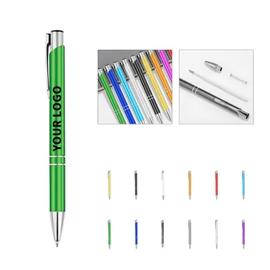 Aluminum Click Ballpoint Pen with Chrome Clip
